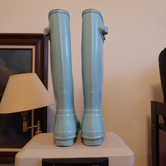 Robin's Egg Blue Original TALL Hunter boots US 10 - Picture 3 of 5